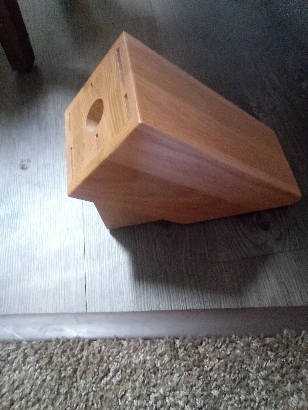 Cutco Honey Oak Galley Set Knife Block - Model 1743 (6-Slot + Shears/Fork Hole)